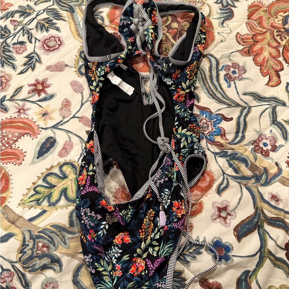 Lucky Brand Black Floral Swimsuit